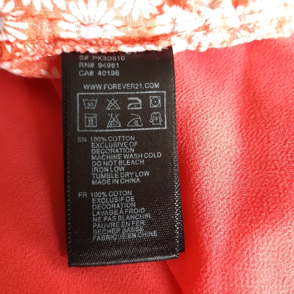 Forever 21 cotton surplice top w/tie-back and eyelets SZ S - Picture 5 of 6